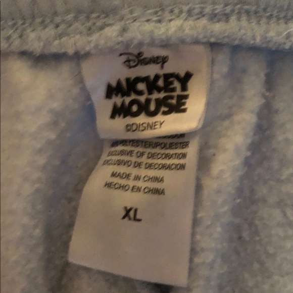 Disney Mickey Mouse Adult Sweatshirt- Light Blue, XXL Top , XL Pants - Picture 4 of 5